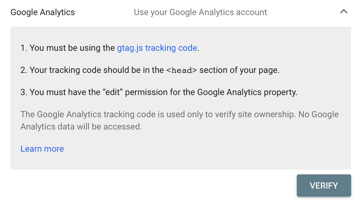 Verificați proprietatea cu Google Analytics