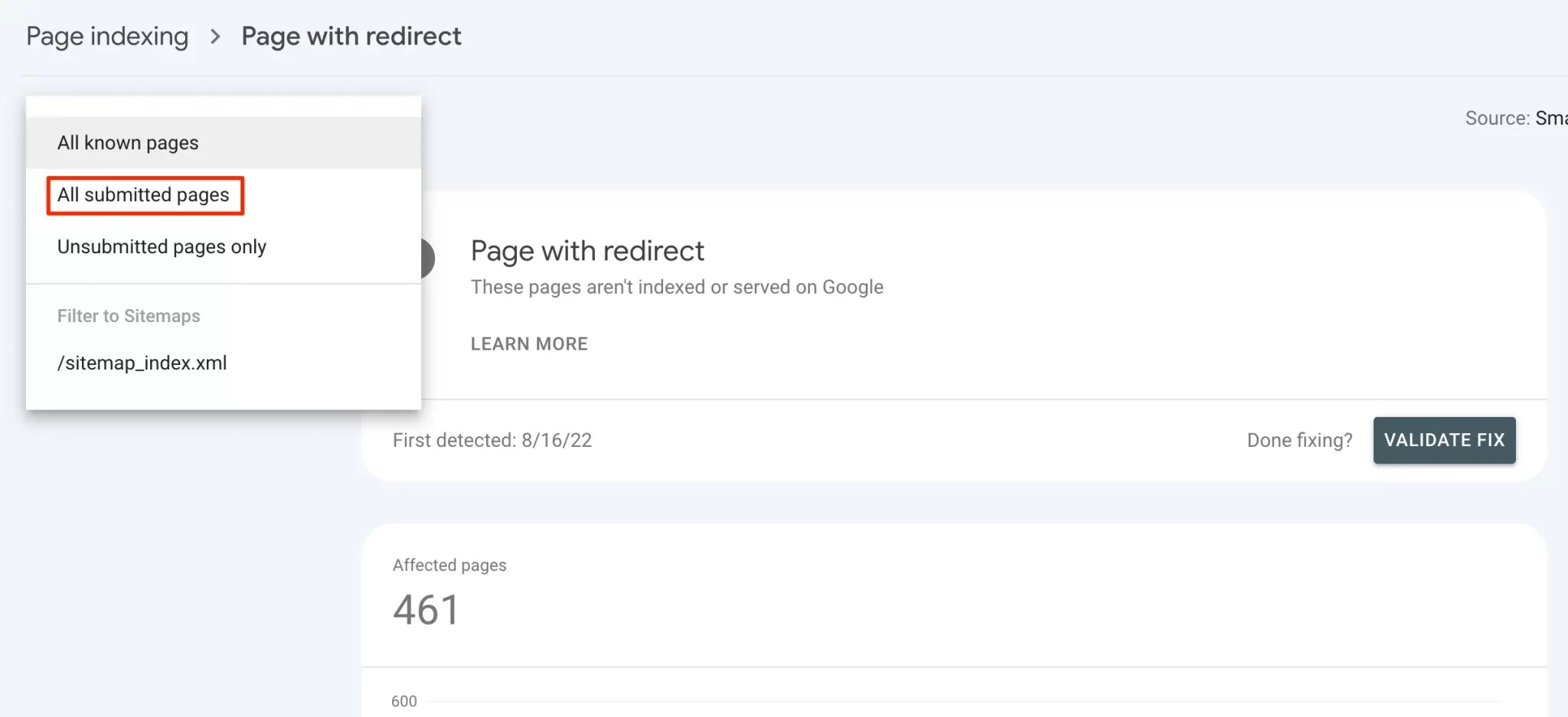 Page With Redirect Report Filters